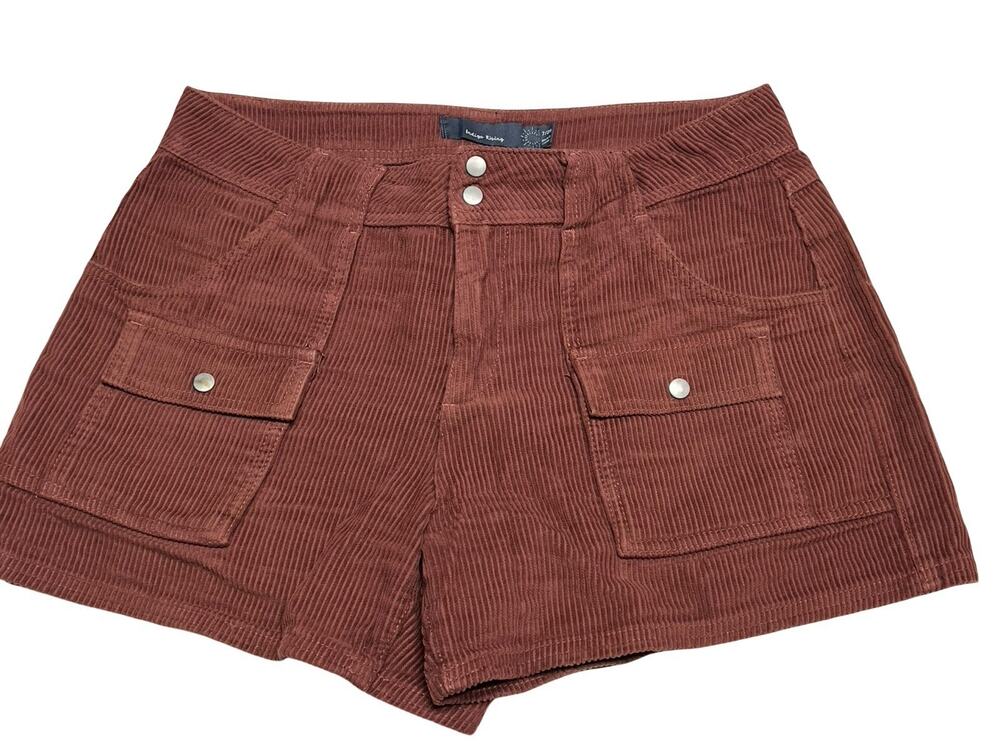 Indigo Rising Rust Brown Corduroy Surfer Girl Front Pockets Shorts sz 7/ 28
